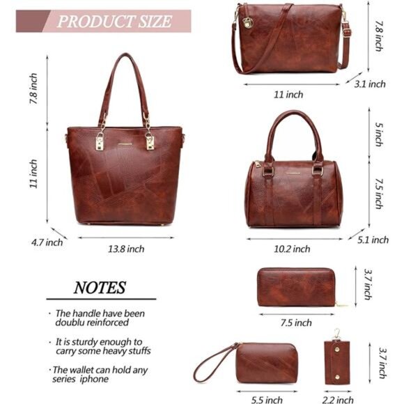 2E-youth Designer Purses and Handbags for Women Satchel Shoulder Bag Tote Top - Picture 3 of 7